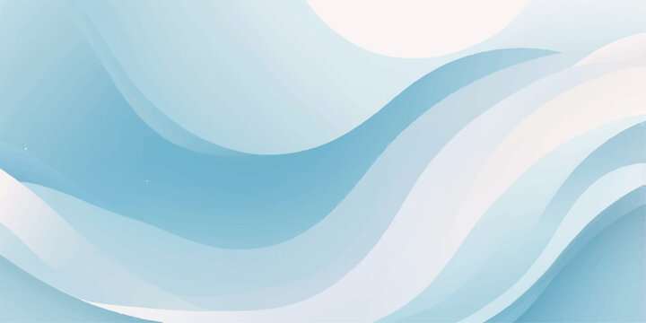 Abstract blue wave design vector background with light ocean motion pattern