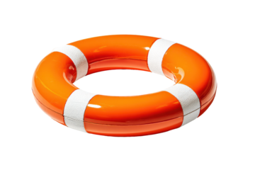 A red and white life preserver