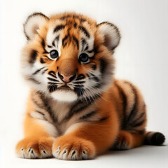 Obraz premium cute tiger 3d isolated on white background 