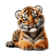 Fototapeta premium bengal tiger isolated on white background