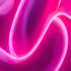 Vibrant pink neon light abstract background with glowing curves and swirls