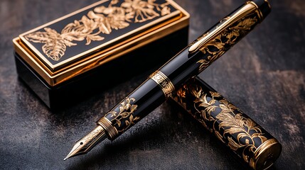 Elegant fountain pen with ornate design