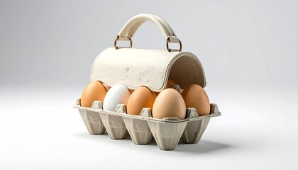 Creative Conceptual Design Of An Egg Carton Shaped Like A Fashion Handbag