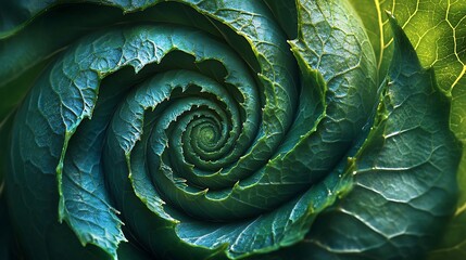 Fototapeta premium Spiral of green leaves