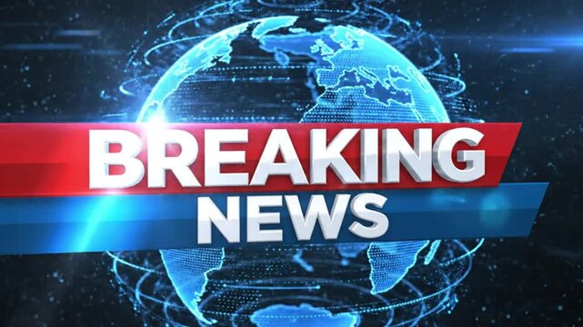 Urgent Global Breaking News Digital Broadcast Graphic for Live Media Updates
