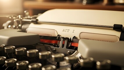 close up of an oldClose up of an old typewriter highlighting mechanical keys and vintage craftsmanship, symbolizing classic writing, literary creativity and nostalgic storytelling from a ti typewriter