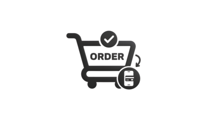 E-commerce shopping cart with order confirmation and mobile payment