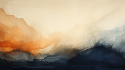 Dramatic sunset over stormy skies