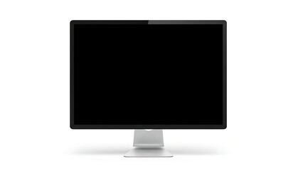 Modern Flat Screen Computer Monitor Display on White Background.