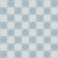 squares from hand drawn pixels. vector seamless pattern. blue repetitive background. modern decorative art. geometric fabric swatch. textile design. embroidery template