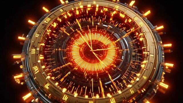 Futuristic Clockwork: A detailed image of a complex mechanical clock with an otherworldly glowing core, showcasing precision engineering and an air of advanced technology.