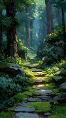 Fototapeta premium Serene forest path