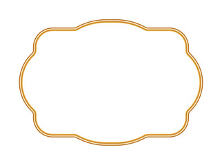 Luxury golden frame, shiny realistic 3d ornamental vignette. Islamic traditional border, Indian decorative element, morocco shapes. Vector illustration for certificates, stamps, labels, badges