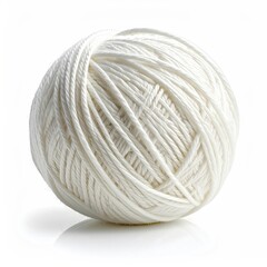 Close-up of a ball of white yarn