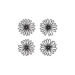 Obraz premium Heath Aster Vintage Style Garden Illustration Creative Line Art