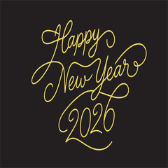  Happy New Year 2026 in calligraphy