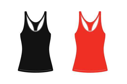 Women Tank Top Silhouette Vector Illustration Sleeveless Shirt Apparel Design
