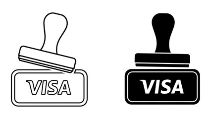 Visa stamp icon showing official travel document approval and international entry permit