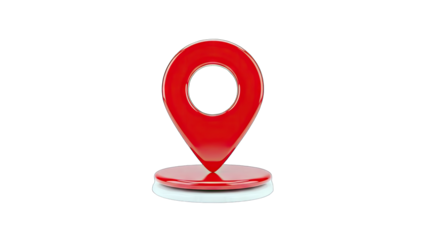 Red Location Pin on White Background