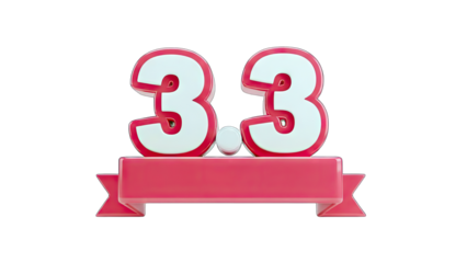 3.3 Sale Promotion with Ribbon Banner - Isolated on White