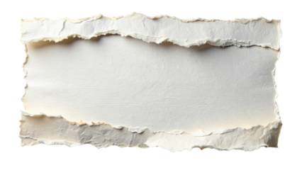 Torn paper texture blank message space with ripped edges on a transparent background for design element
