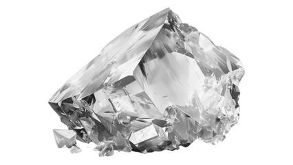 Ice shard reflecting light, transparent crystal texture, frozen water shape, cold element, clear ice isolated on transparent background