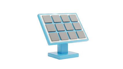 3D Rendered Solar Panel Generating Clean Energy on White