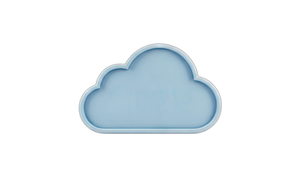 Blue Cloud Icon on White Background