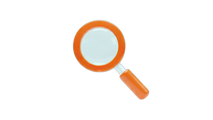 Orange Magnifying Glass on White Background