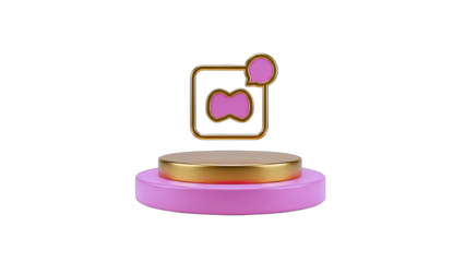 3D Social Media Icon on a Podium - Communication Concept