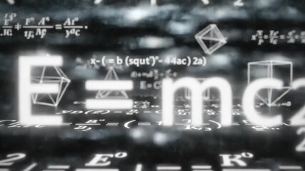 Dynamic visualization of fundamental physics equations illustrating theoretical scientific principles - Powered by Adobe