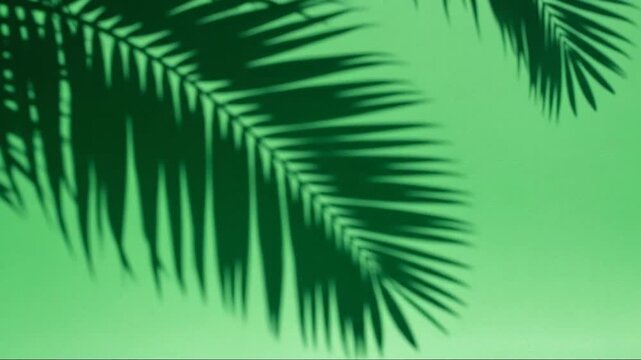 Tropical palm leaves close up pattern with vibrant green background for nature design