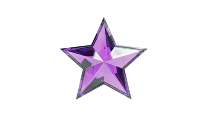 Purple Star Isolated on White Background