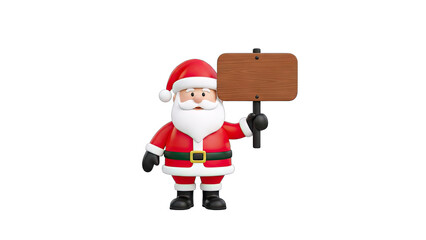Santa Claus Holding Sign - Christmas Announcement