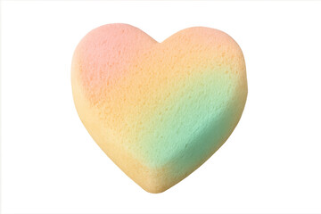 Fototapeta premium Pastel rainbow heart candy marshmallow on transparent background