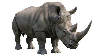 Obraz premium Majestic White Rhinoceros Standing Proudly in its Natural Habitat.