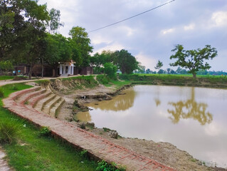 The Old Brick Steps by the Water's Edge
