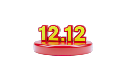 12.12 Sale Promotion on Red Podium - Isolated