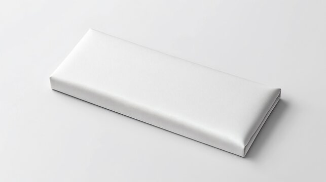 Blank white chocolate bar wrapper mockup, studio shot, clean background, packaging design