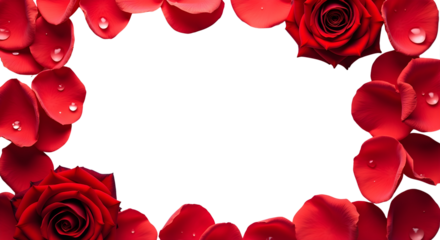 Romantic Frame Mockup with Roses and Floating Heart Icons on transparent Background