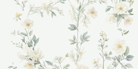 Fototapeta premium Delicate Watercolor Flower Clipart Set with Natural Color Palette