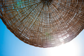 Parasol minimalism with blue sky
