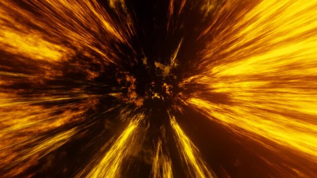 fiery tunnel going forward light energy glowing abstract background loop