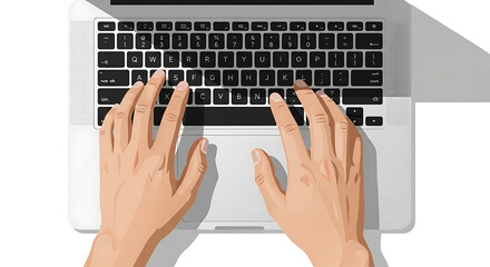 Typing on a Laptop Keyboard with Focus.