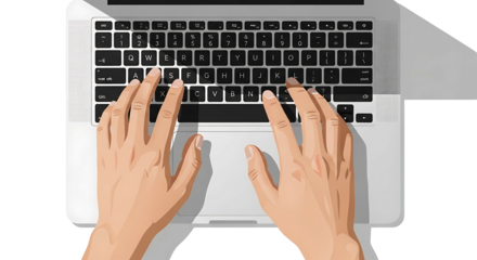 Typing on a Laptop Keyboard with Focus.