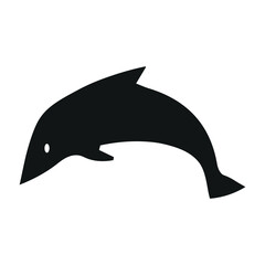 Obraz premium Minimal dolphin silhouette logo icon