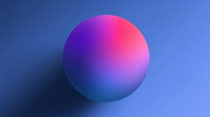 Obraz premium A spherical object with a smooth gradient transitioning from pink to blue,