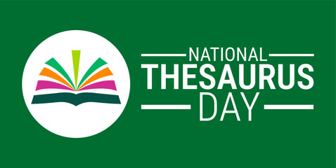 National Thesaurus Day background, banner, card or poster design template is observed every year during January, to raise awareness about the mission. Vector illustration.
