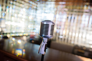Microphone on an abstract background