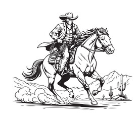 Fototapeta premium cowboy on horse